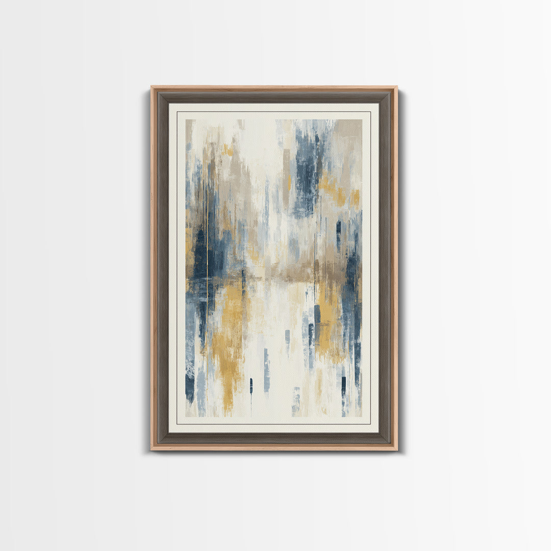 Jungle Waterfall with Misty Light Framed Canvas Print, Tropical Art, Abstract Painting, Living Room Decor, Fine Art, Tropic, TRO-2x3-69