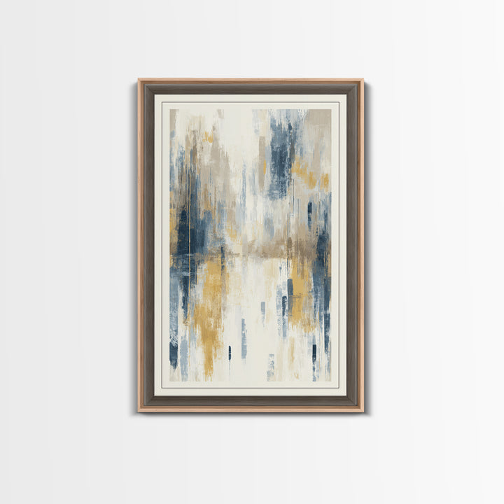 Jungle Waterfall with Misty Light Framed Canvas Print, Tropical Art, Abstract Painting, Living Room Decor, Fine Art, Tropic, TRO-2x3-69