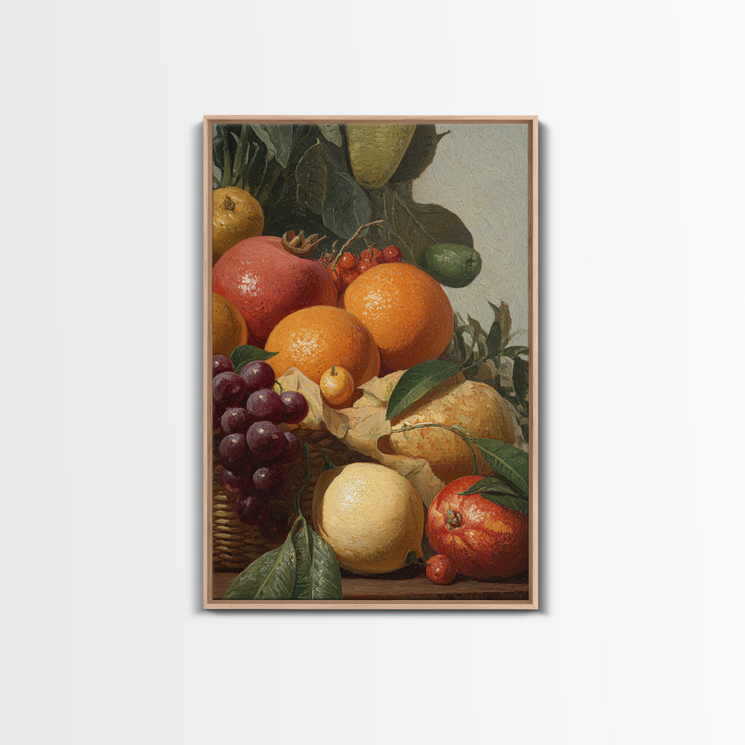 Tropical Fruit Market Arrangement Canvas Print, Tropical Art, Botanical Art, Living Room Decor, Oil Painting, Tropic, TRO-2x3-95