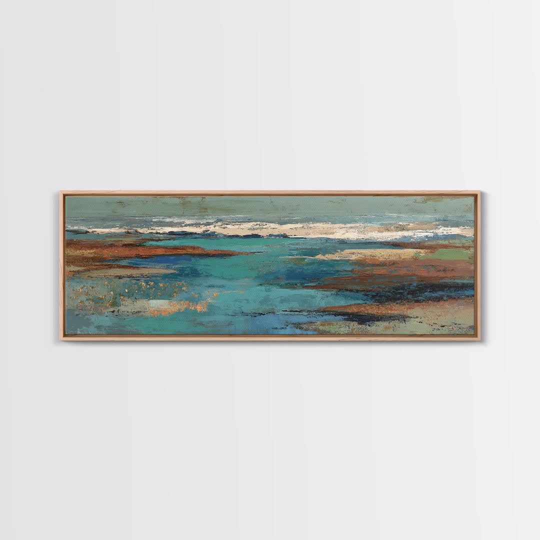 Tropical Lagoon with Turquoise Water Canvas Print, Tropical Art, Digital Art, Living Room Decor, Oil Painting, Tropic, TRO-3x1-95