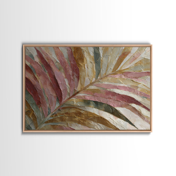 Rain Soaked Palm Leaf Closeup Canvas Print, Tropical Art, Coastal Decor, Living Room Decor, Fine Art, Tropic, Modern Decor, TRO-3x2-1