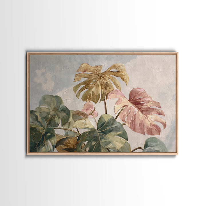Lush Monstera Leaves Canvas Print, Tropical Art, Modern Decor, Living Room Decor, Fine Art, Tropic, Wall Decor, Digital Prints, TRO-3x2-29
