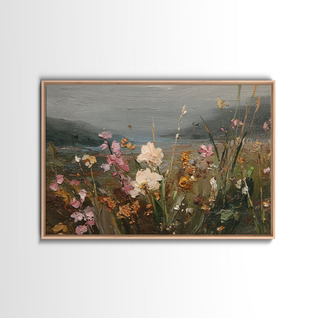 Orchid and Hummingbird Composition Canvas Print, Tropical Art, Abstract Painting, Living Room Decor, Fine Art, Tropic, TRO-3x2-38