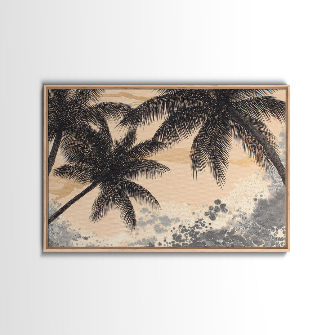 Palm Tree Silhouettes Canvas Print, Tropical Art, Room Decor, Living Room Decor, Fine Art, Tropic, Printable, TRO-3x2-56