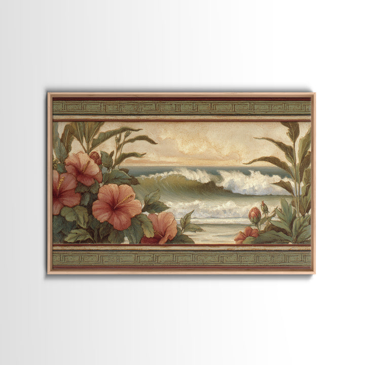 Sunset Surf Scene Canvas Print, Tropical Art, Gallery Wall Art, Living Room Decor, Fine Art, Tropic, Textured Painting, TRO-3x2-98