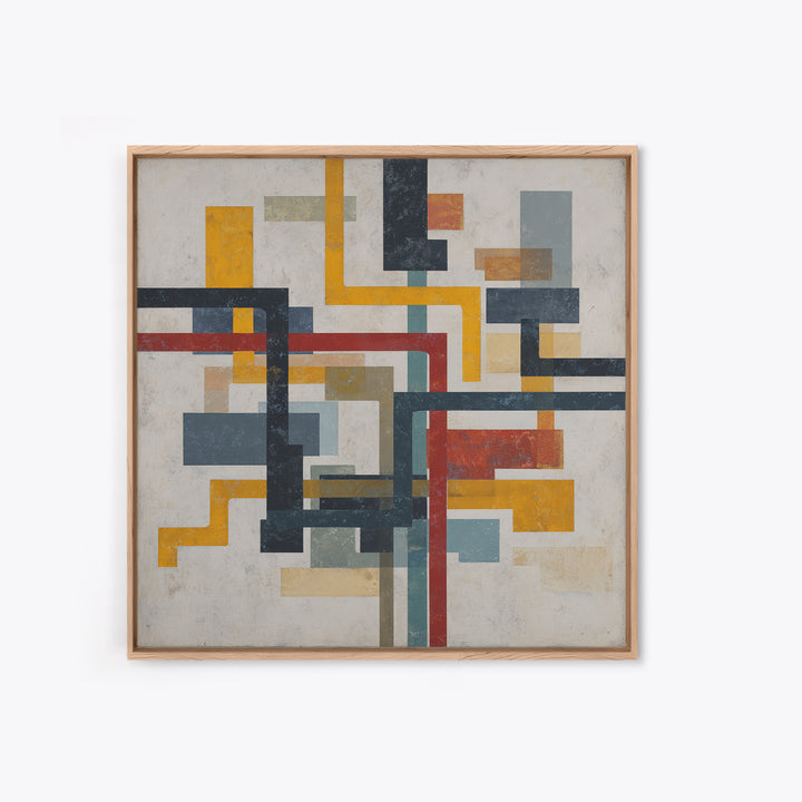 Abstract Subway Map Lines Without Labels Canvas Print, Urban Art, Home Decor, Living Room Decor, Abstract Art, Urban, URB-1x1-4