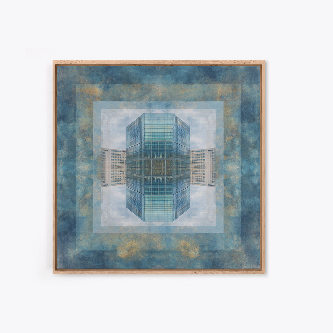Modern Skyscraper Glass Reflections Canvas Print, Urban Art, Modern Decor, Living Room Decor, Fine Art, Urban, Home Decor, URB-1x1-86
