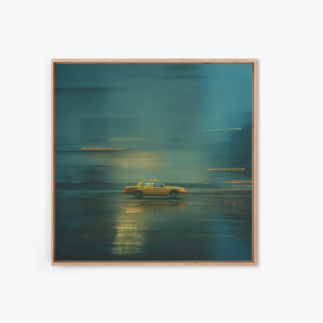 Taxi Cab Motion Blur Canvas Print, Urban Art, Wall Art, Living Room Decor, Fine Art, Urban, Digital Print, Printable Art, URB-1x1-99