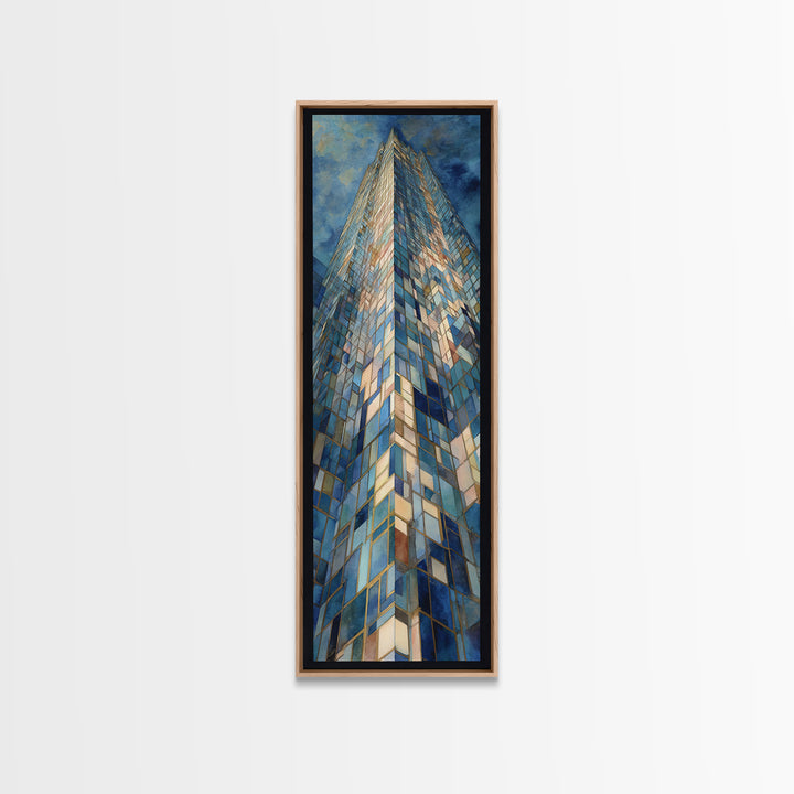 Modern Skyscraper Glass Reflections Canvas Print, Urban Art, Digital Download Art, Living Room Decor, Fine Art, Urban, URB-1x3-2