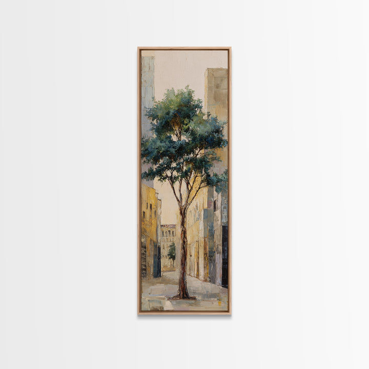 City Park Tree Framed by Buildings Canvas Print, Urban Art, Gay Art, Living Room Decor, Fine Art, Urban, Minimalist Decor, URB-1x3-78