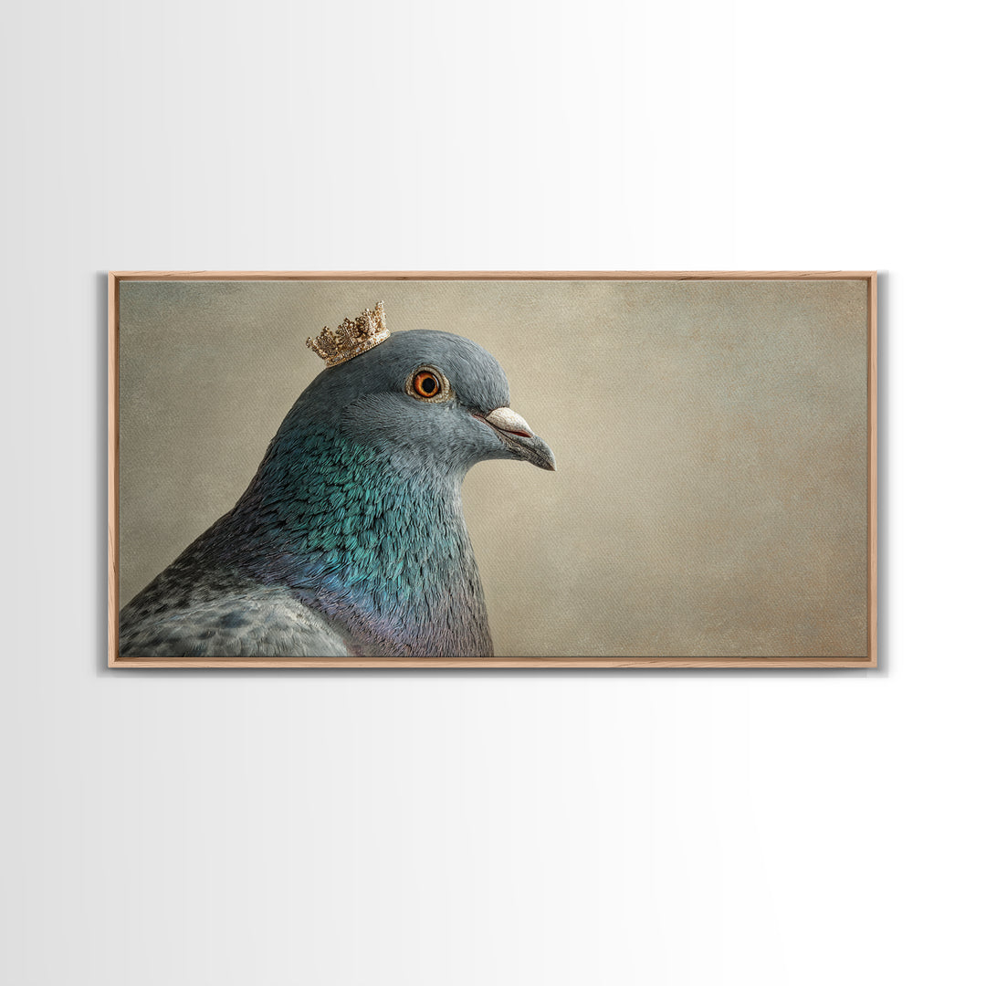 Urban Pigeon Portrait Framed Canvas Print, Urban Art, Minimalist Decor, Living Room Decor, Fine Art, Urban, Textured Wall Art, URB-2x1-28