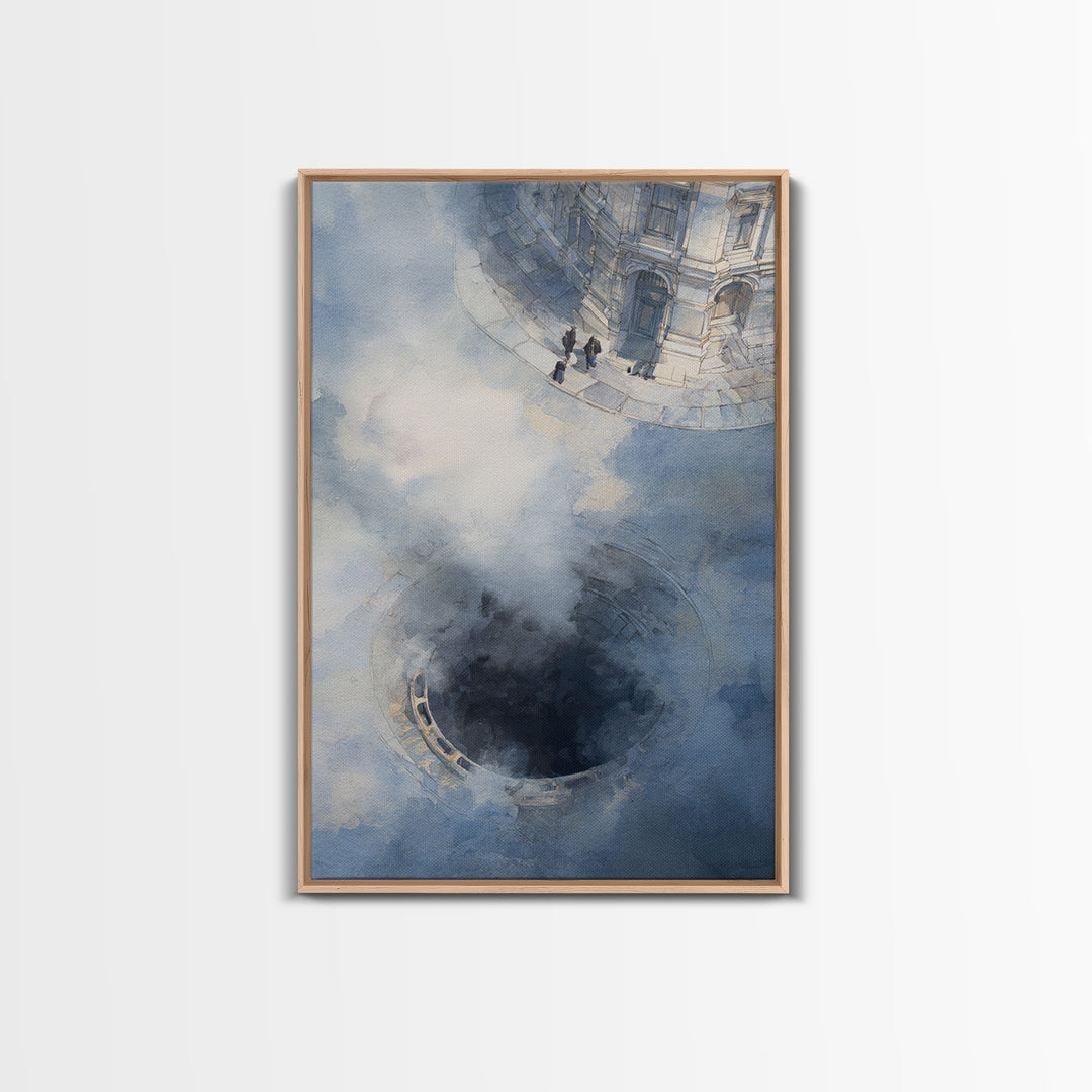 Open Manhole Steam Canvas Print, Urban Art, Original Painting, Living Room Decor, Fine Art, Urban, African American Art, URB-2x3-49