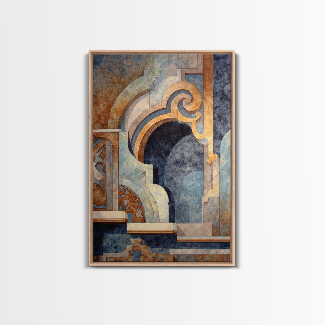 Old Theater Marquee Shapes Without Text Canvas Print, Urban Art, Living Room Decor, Abstract Art, Urban, Printable Art, URB-2x3-5