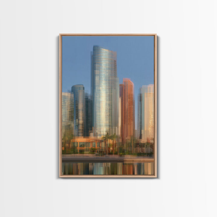 Modern Skyscraper Glass Reflections Canvas Print, Urban Art, Poster, Living Room Decor, Fine Art, Urban, Modern Wall Art, URB-2x3-70