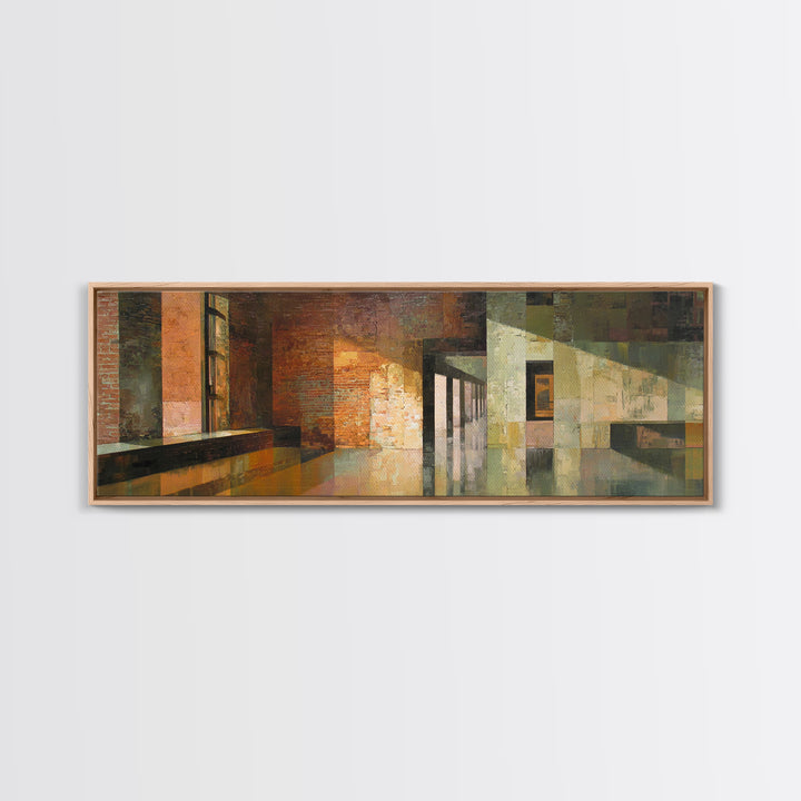 Brick Wall and Window Shadows as Geometry Canvas Print, Urban Art, African American Art, Living Room Decor, Fine Art, Urban, URB-3x1-45