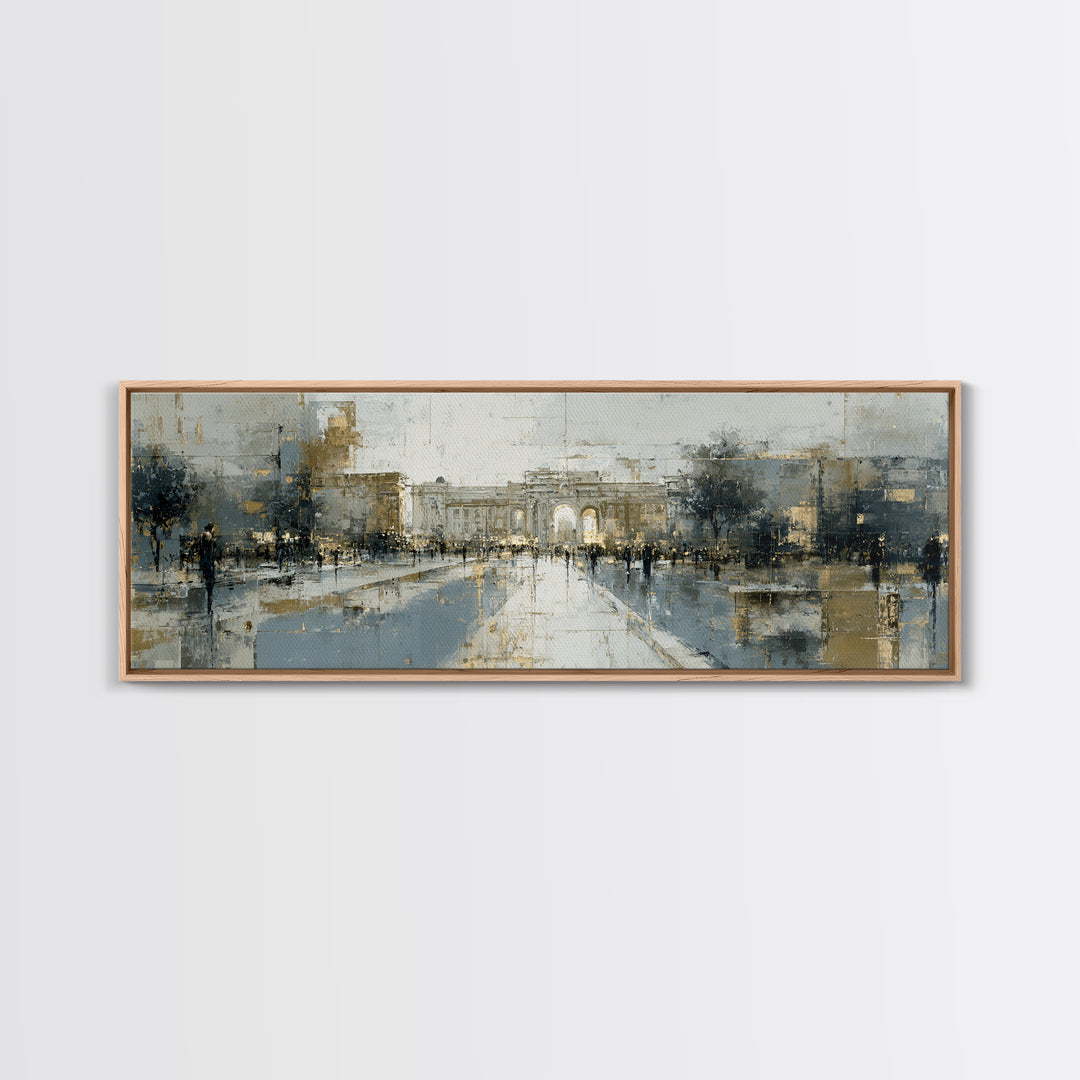 Open Manhole Steam Framed Canvas Print, Urban Art, Canvas Wall Art, Living Room Decor, Fine Art, Urban, Colorful Wall Art, URB-3x1-9