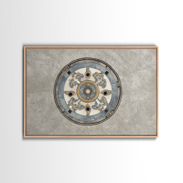 Open Manhole Steam Canvas Print, Urban Art, Modern Art, Living Room Decor, Urban, Gay Art, Gallery Decor, Neutral Decor, URB-3x2-21