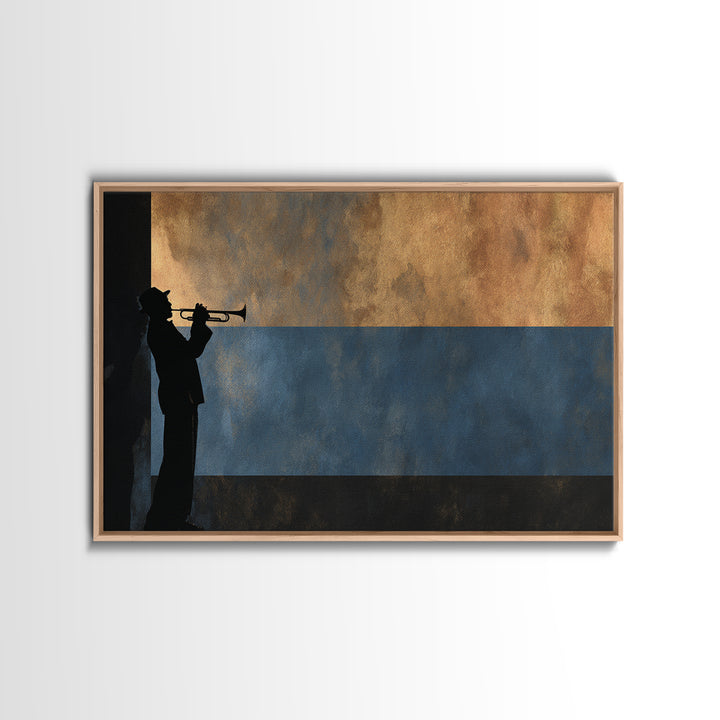 Urban Jazz Musician Silhouette Canvas Print, Urban Art, Neutral Decor, Living Room Decor, Fine Art, Urban, Wall Art, Home Decor, URB-3x2-68