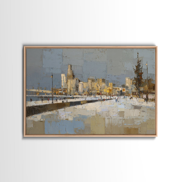 Old Theater Marquee Shapes Without Text Framed Canvas Print, Urban Art, Gay Art, Living Room Decor, Abstract Art, Urban, URB-3x2-97
