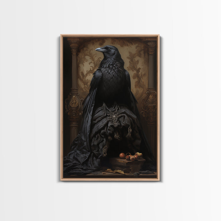 Raven Duchess, Victorian Animal Portrait, Halloween Art, Gothic Whimsy Decor, Anthropomorphic Costume Art
