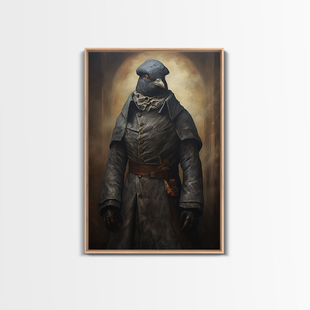 Pigeon Messenger, Victorian Animal Portrait, Halloween Art, Gothic Whimsy Decor, Anthropomorphic Costume Art
