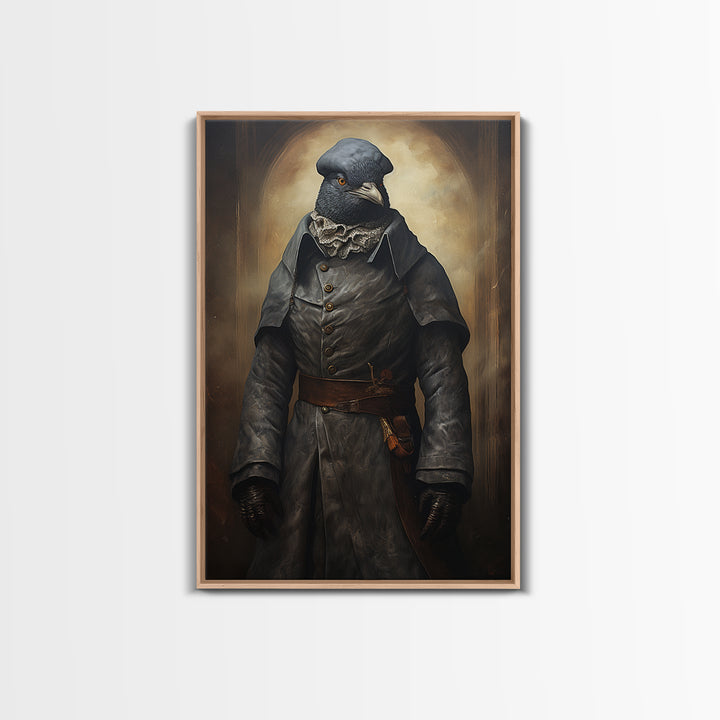 Pigeon Messenger, Victorian Animal Portrait, Halloween Art, Gothic Whimsy Decor, Anthropomorphic Costume Art