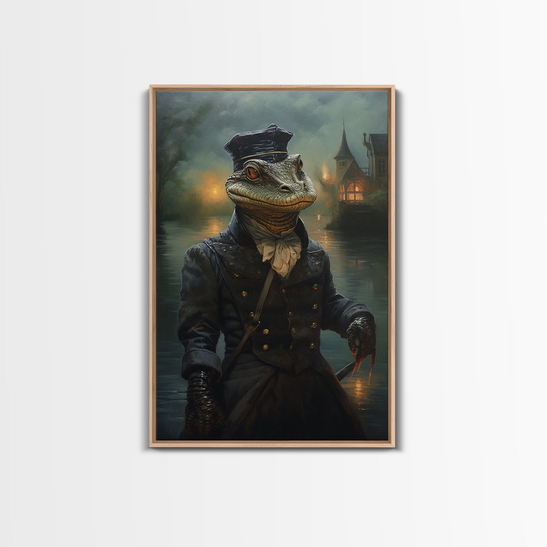 Otter Sailor, Victorian Animal Portrait, Halloween Art, Gothic Whimsy Decor, Anthropomorphic Costume Art