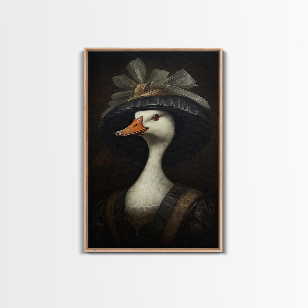 Goose Matron, Victorian Animal Portrait, Halloween Art, Gothic Whimsy Decor, Anthropomorphic Costume Art