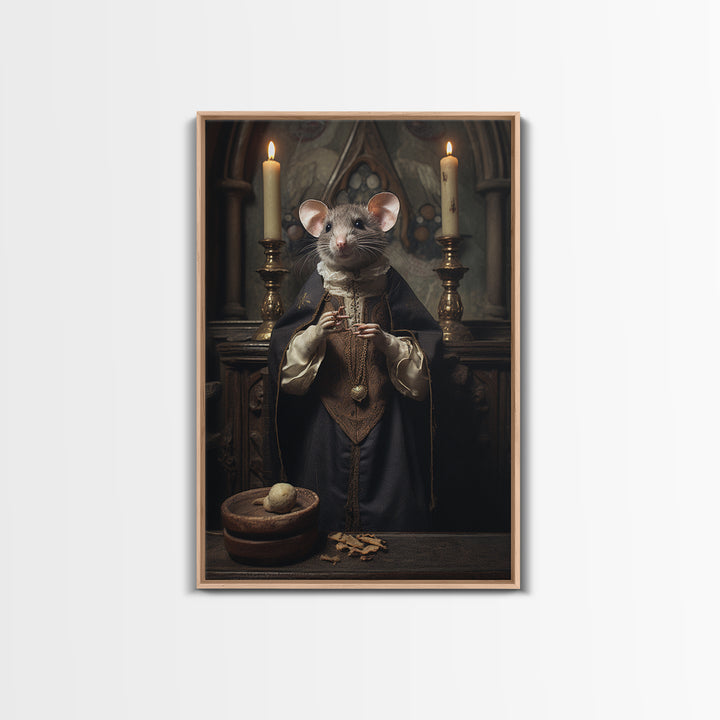 Rat Choirboy, Victorian Animal Portrait, Halloween Art, Gothic Whimsy Decor, Anthropomorphic Costume Art