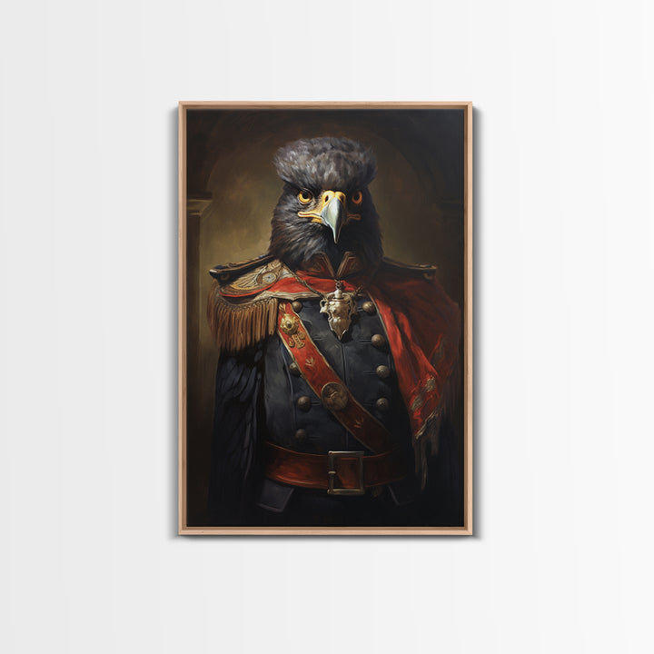 Falcon Officer, Victorian Animal Portrait, Halloween Art, Gothic Whimsy Decor, Anthropomorphic Costume Art