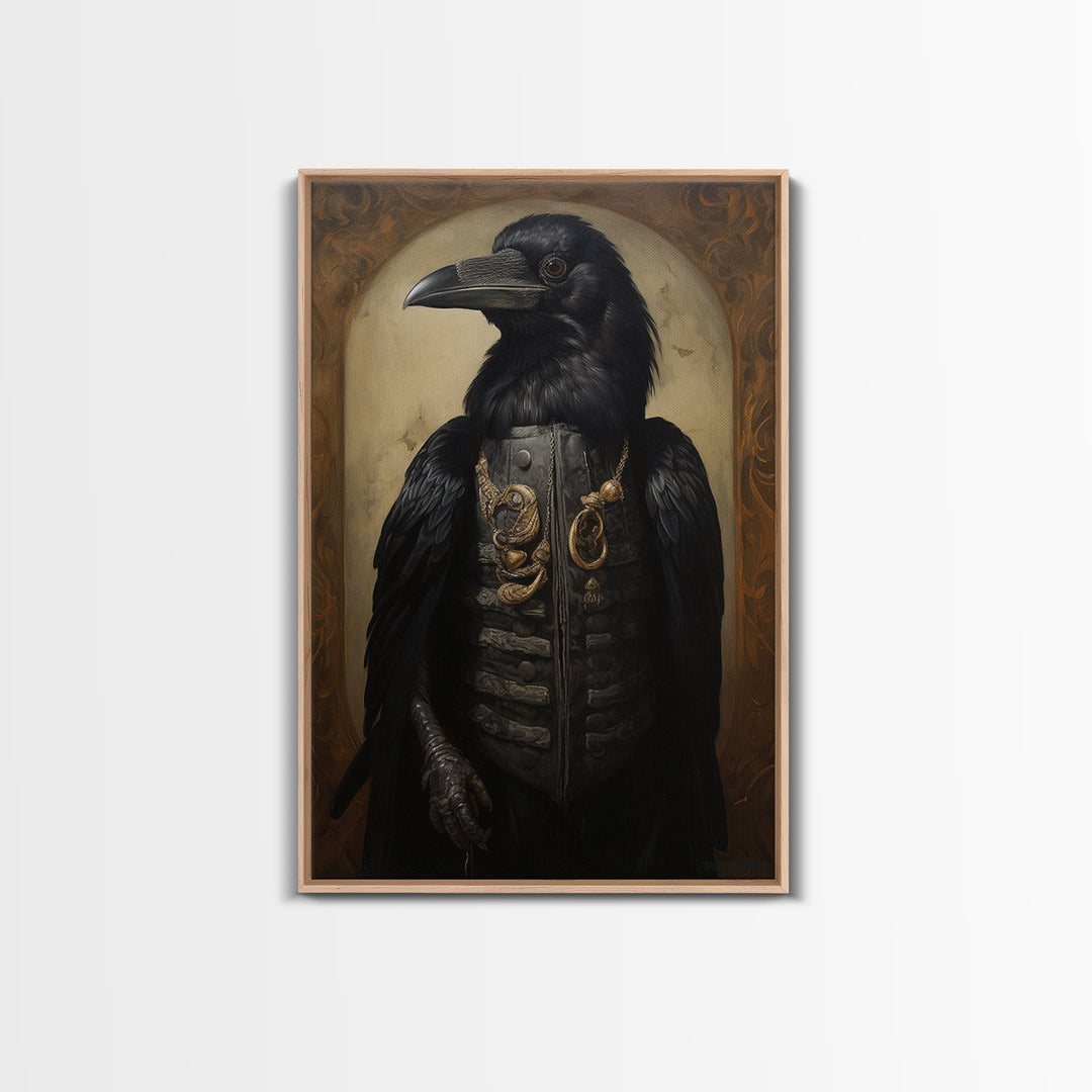 Magpie Collector, Victorian Animal Portrait, Halloween Art, Gothic Whimsy Decor, Anthropomorphic Costume Art