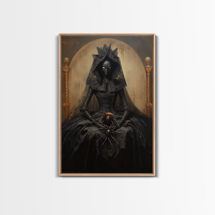 Spider Countess, Victorian Animal Portrait, Halloween Art, Gothic Whimsy Decor, Anthropomorphic Costume Art