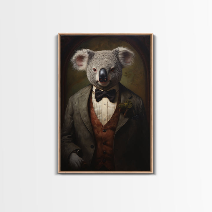 Koala Solicitor, Victorian Animal Portrait, Halloween Art, Gothic Whimsy Decor, Anthropomorphic Costume Art