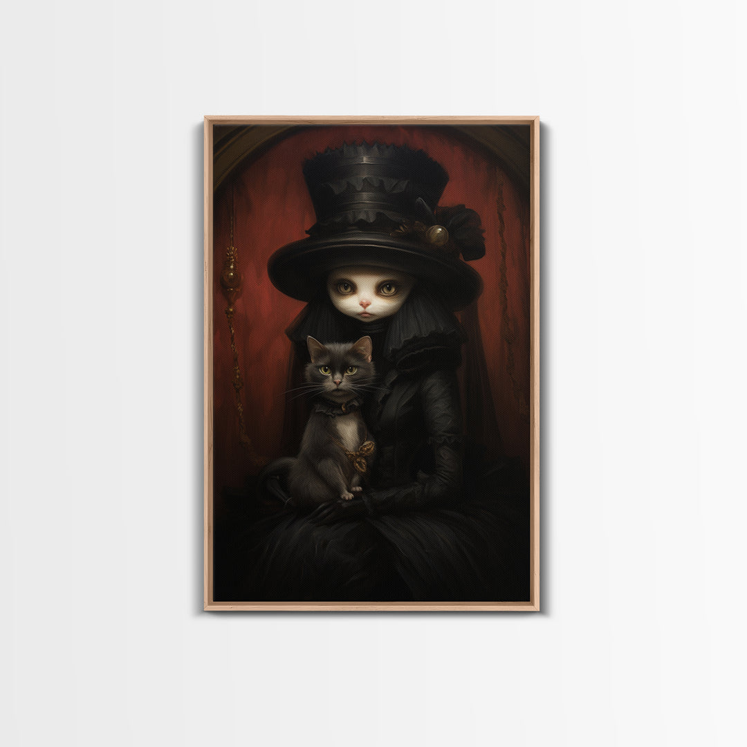 Mink Heiress, Victorian Animal Portrait, Halloween Art, Gothic Whimsy Decor, Anthropomorphic Costume Art