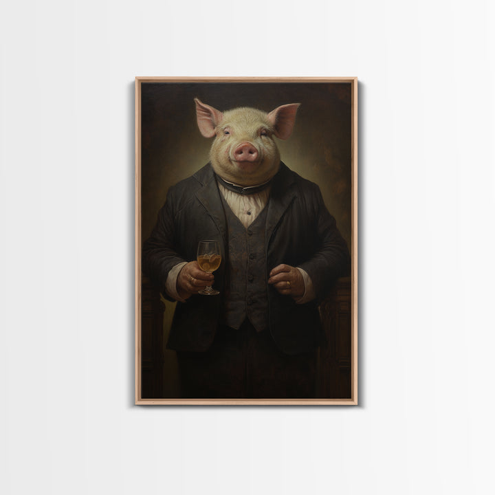 Boar Innkeeper, Victorian Animal Portrait, Halloween Art, Gothic Whimsy Decor, Anthropomorphic Costume Art