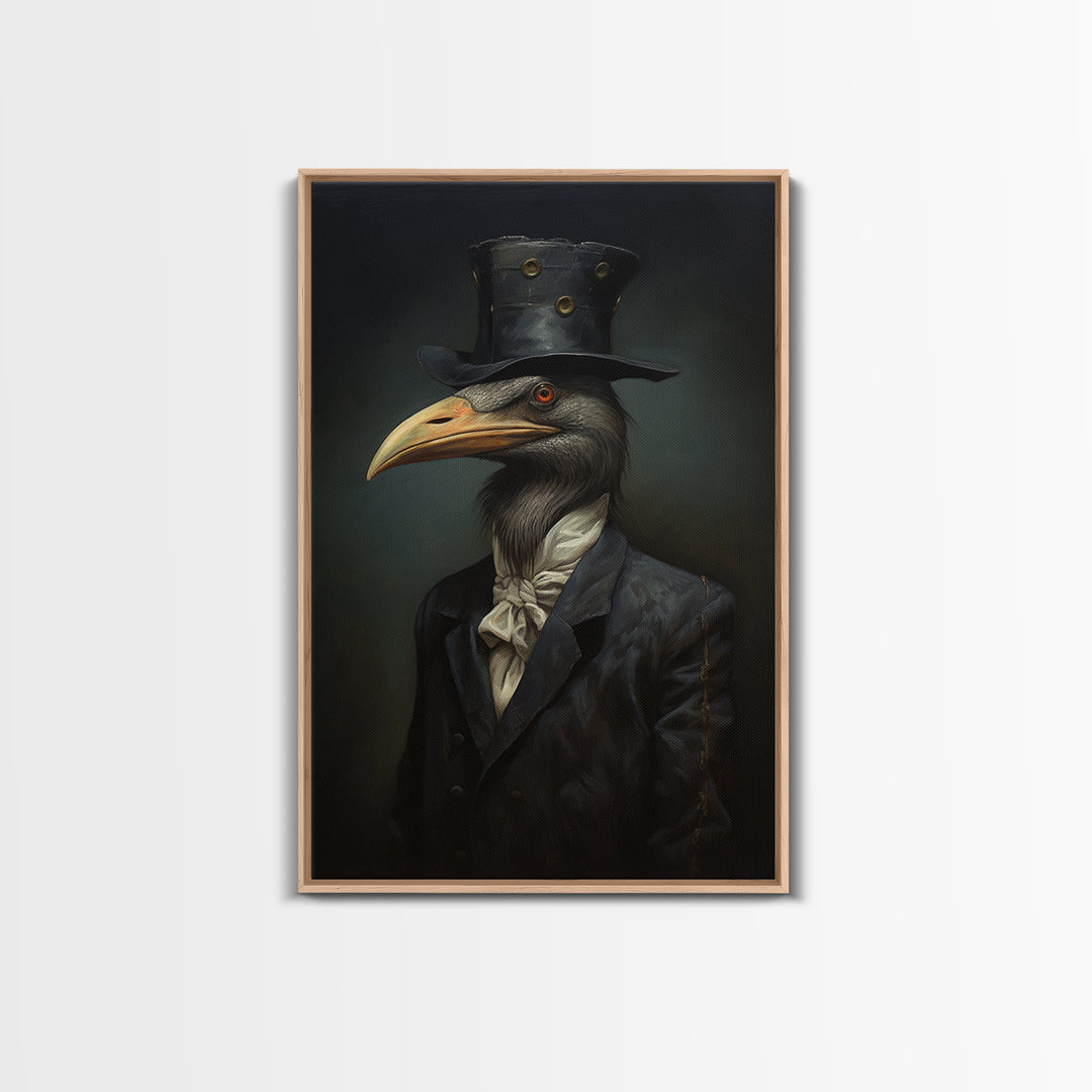 Gull Merchant, Victorian Animal Portrait, Halloween Art, Gothic Whimsy Decor, Anthropomorphic Costume Art