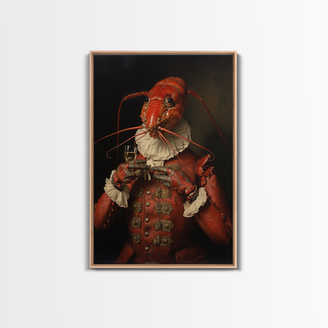 Lobster Earl, Victorian Animal Portrait, Halloween Art, Gothic Whimsy Decor, Anthropomorphic Costume Art