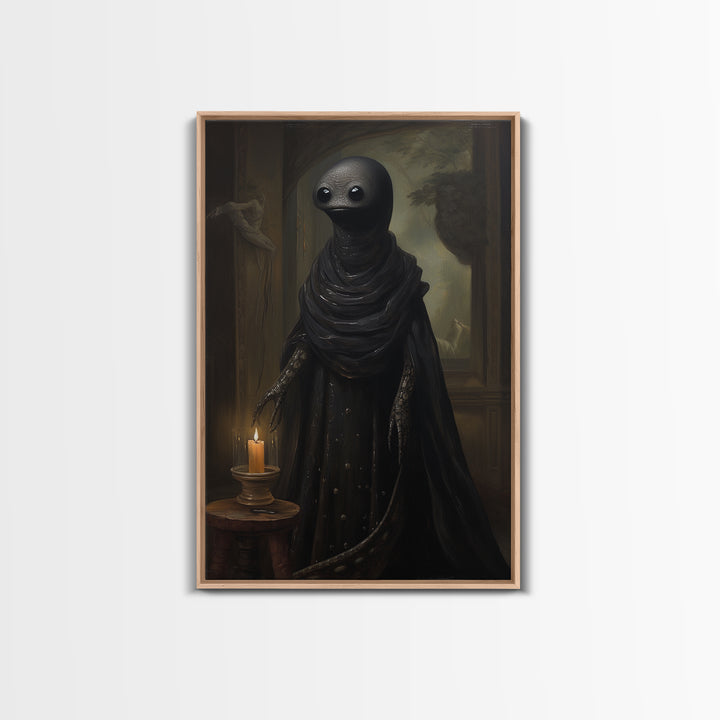 Eel Medium, Victorian Animal Portrait, Halloween Art, Gothic Whimsy Decor, Anthropomorphic Costume Art
