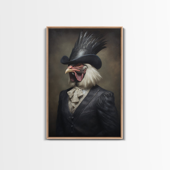 Rooster Magistrate, Victorian Animal Portrait, Halloween Art, Gothic Whimsy Decor, Anthropomorphic Costume Art