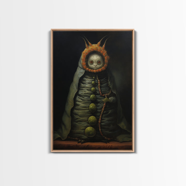 Caterpillar Herbalist, Victorian Animal Portrait, Halloween Art, Gothic Whimsy Decor, Anthropomorphic Costume Art