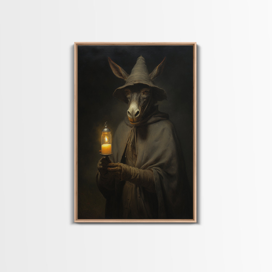 Donkey Coachman, Victorian Animal Portrait, Halloween Art, Gothic Whimsy Decor, Anthropomorphic Costume Art