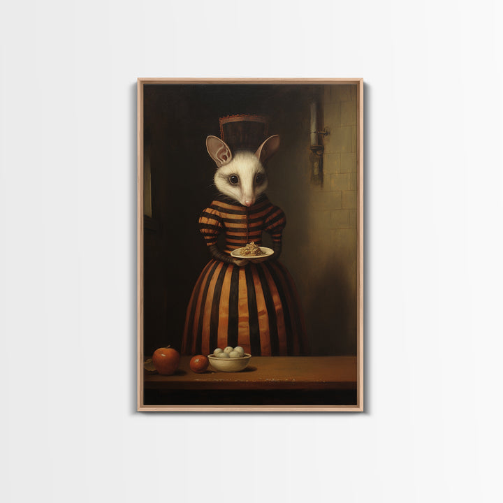 Shrew Maid, Victorian Animal Portrait, Halloween Art, Gothic Whimsy Decor, Anthropomorphic Costume Art