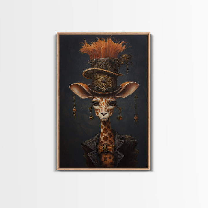 Giraffe Duchess, Victorian Animal Portrait, Halloween Art, Gothic Whimsy Decor, Anthropomorphic Costume Art