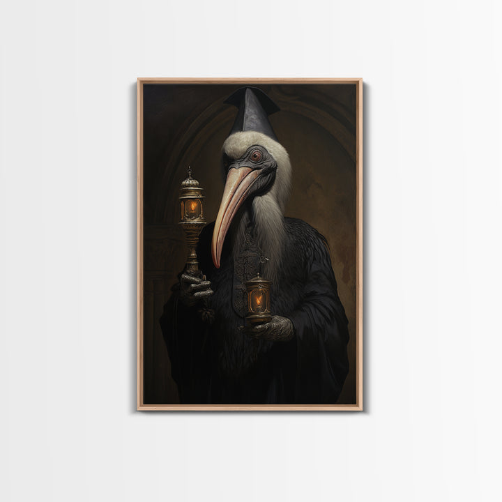 Pelican Bishop, Victorian Animal Portrait, Halloween Art, Gothic Whimsy Decor, Anthropomorphic Costume Art