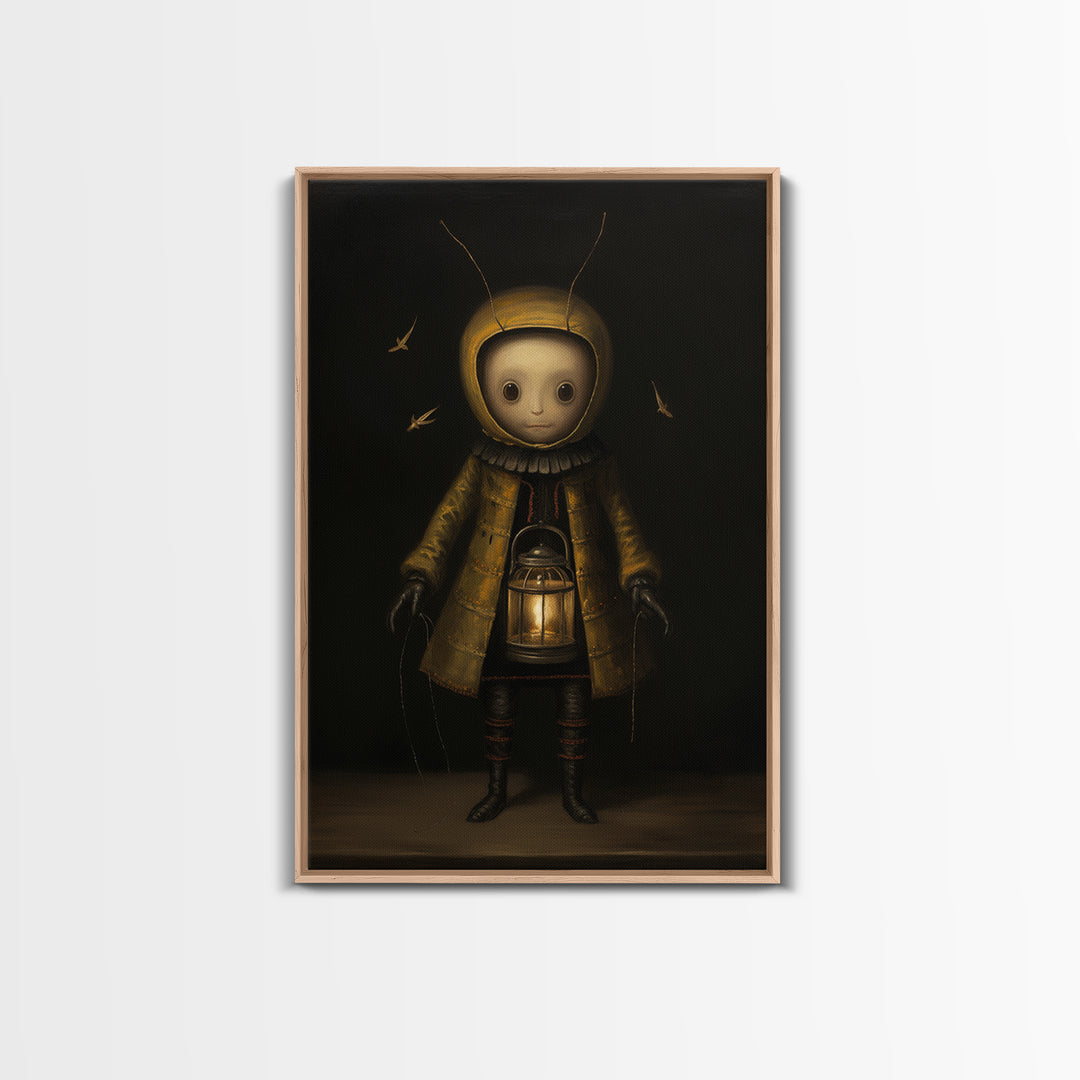 Firefly Pageboy, Victorian Animal Portrait, Halloween Art, Gothic Whimsy Decor, Anthropomorphic Costume Art