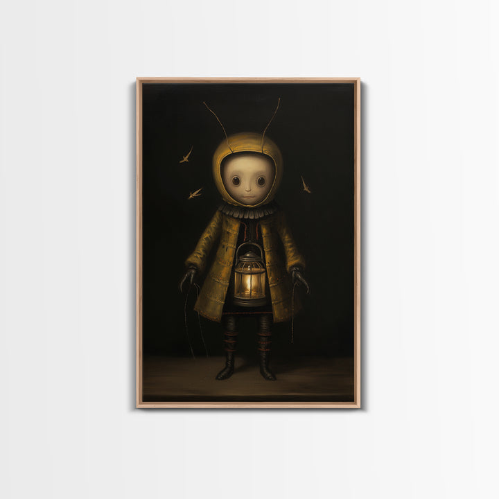 Firefly Pageboy, Victorian Animal Portrait, Halloween Art, Gothic Whimsy Decor, Anthropomorphic Costume Art
