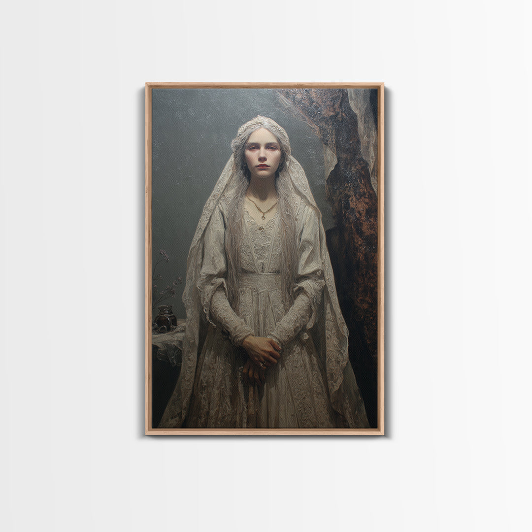 The Banshee Singer, Macabre Victorian Decor, Vertical Wall Art, Framed Canvas Print, Gothic Wall Decor, Halloween Portrait Art