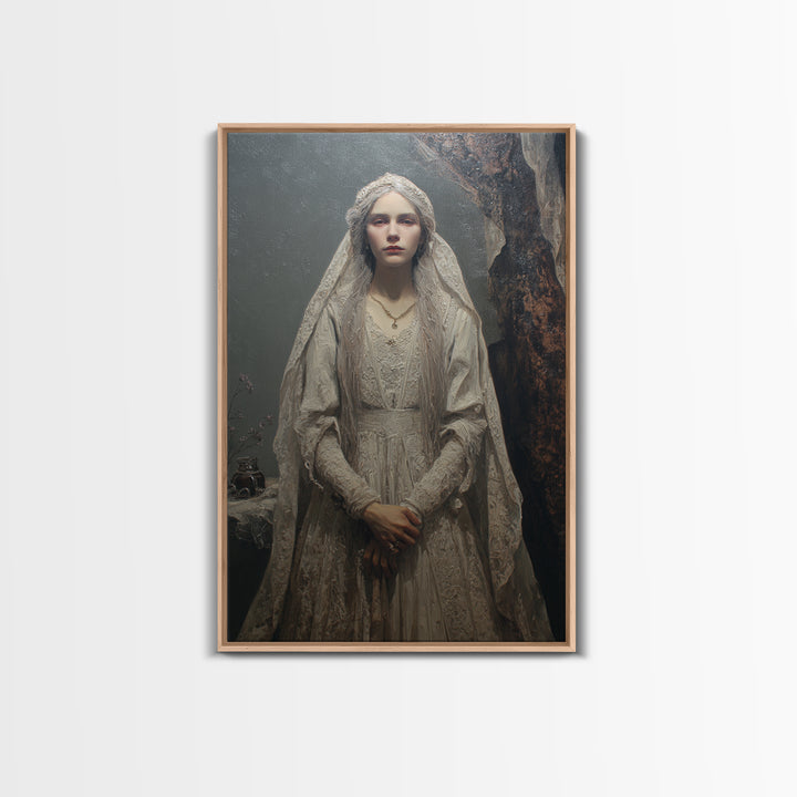 The Banshee Singer, Macabre Victorian Decor, Vertical Wall Art, Framed Canvas Print, Gothic Wall Decor, Halloween Portrait Art