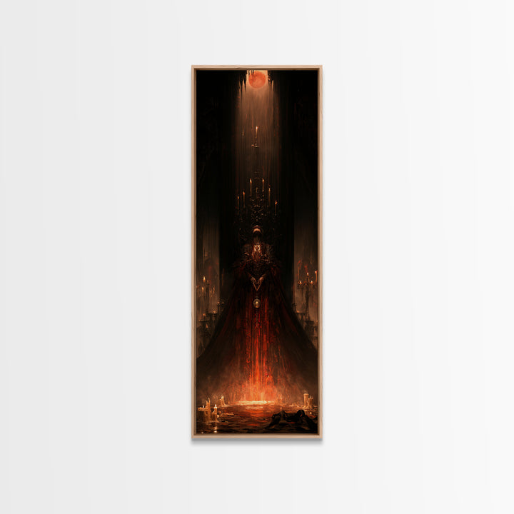 The Cave Oracle, Victorian Gothic Art, Tall Narrow Wall Art, Framed Canvas Print, Gothic Wall Decor, Halloween Portrait Art, Halloween Decor