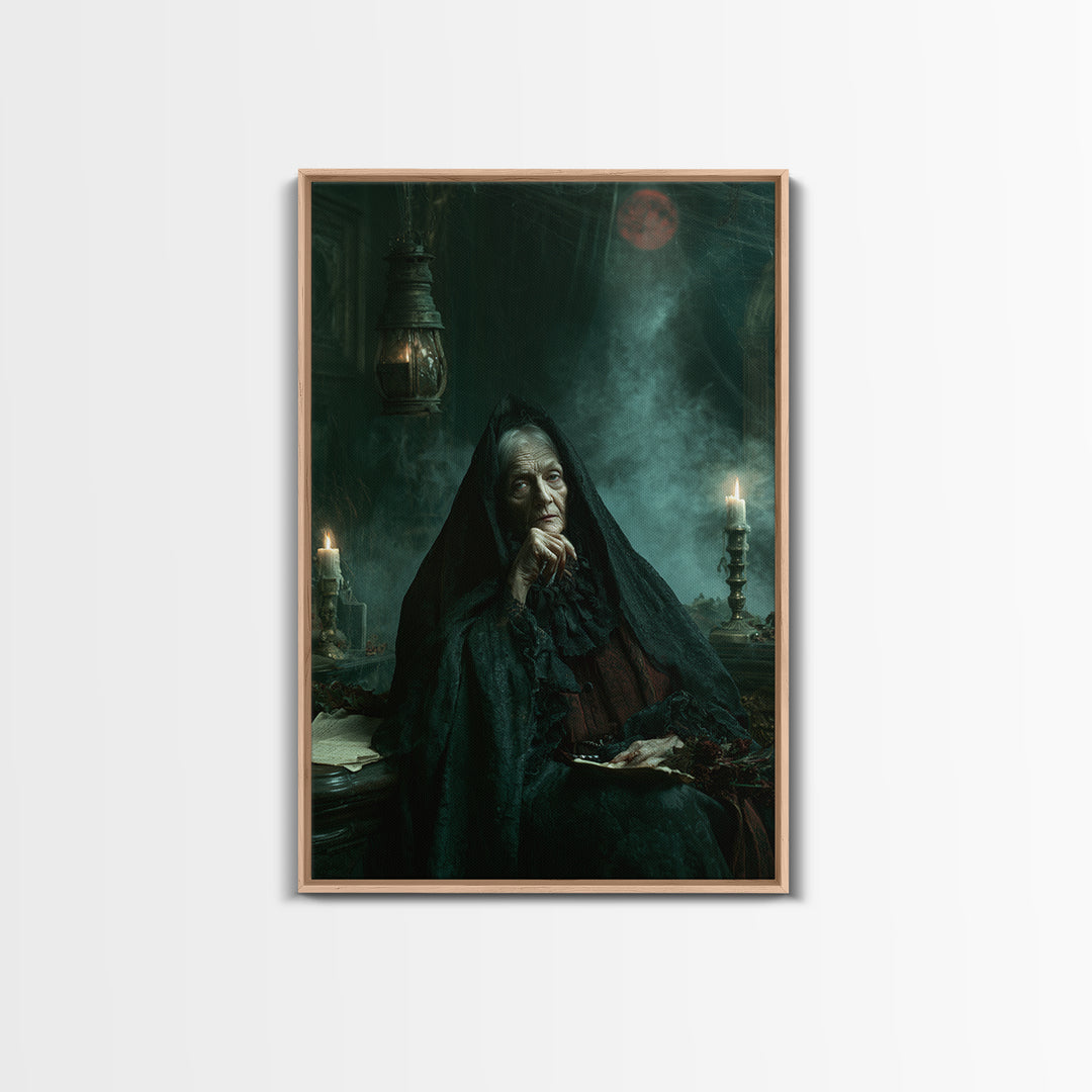 The Crossroads Spirit, Antique Gothic Portrait, Vertical Wall Art, Canvas Print, Gothic Wall Decor, Halloween Portrait Art, Halloween Decor